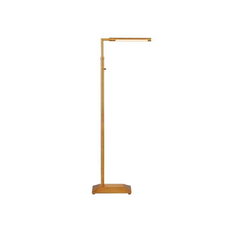 1-Light Floor Lamp in Antique Brass