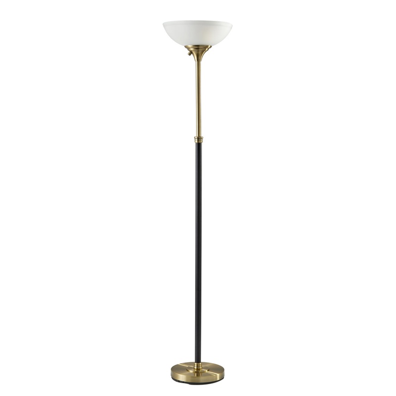 Bergen 2-Light Torchiere in Antique Brass
