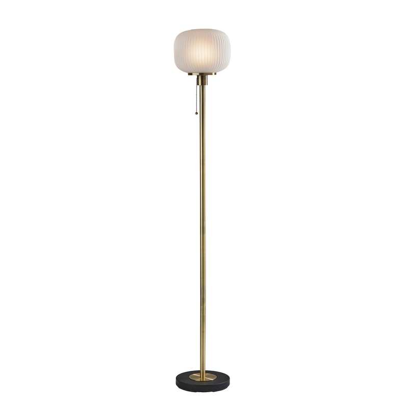 Hazel Floor Lamp in Antique Brass
