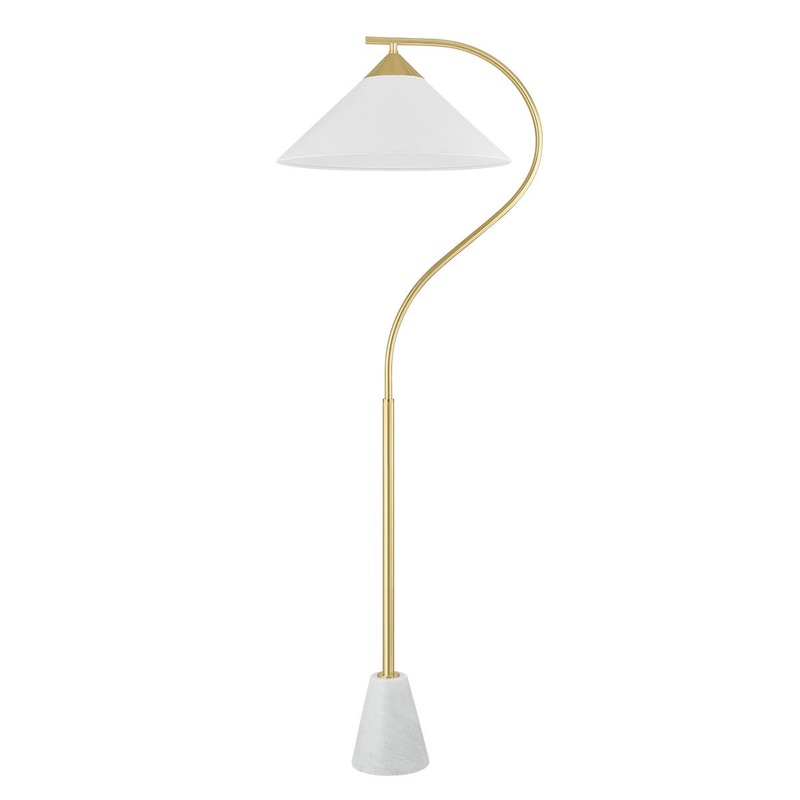 Bianca 1-Light Floor Lamp in Aged Brass
