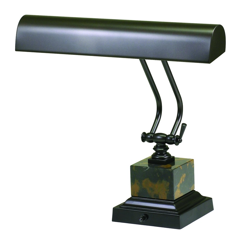 Desk Piano Lamp 14" with and Tan Marble