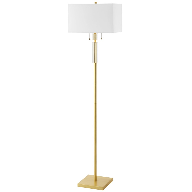 Fernanda 2-Light Floor Lamp in Aged Brass