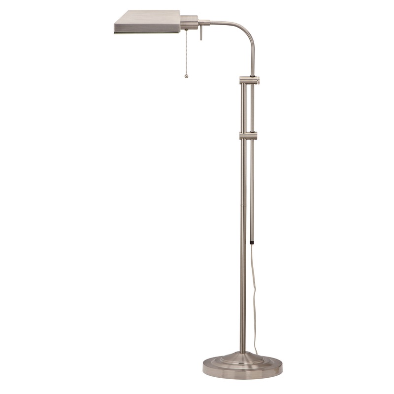 Pharmacy One Light Floor Lamp In Brushed Steel
