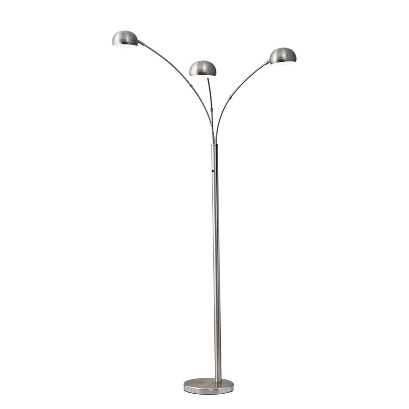 Domino Arc Lamp in Brushed Steel
