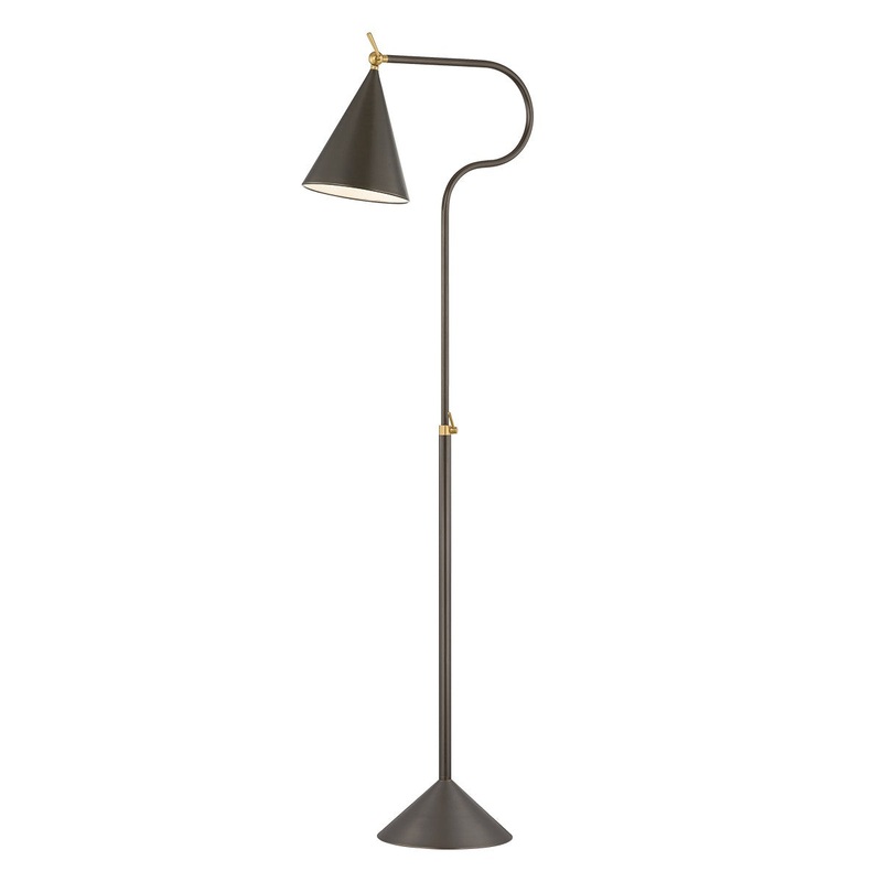 Harriet 1-Light Floor Lamp in Aged Brass/True Bronze