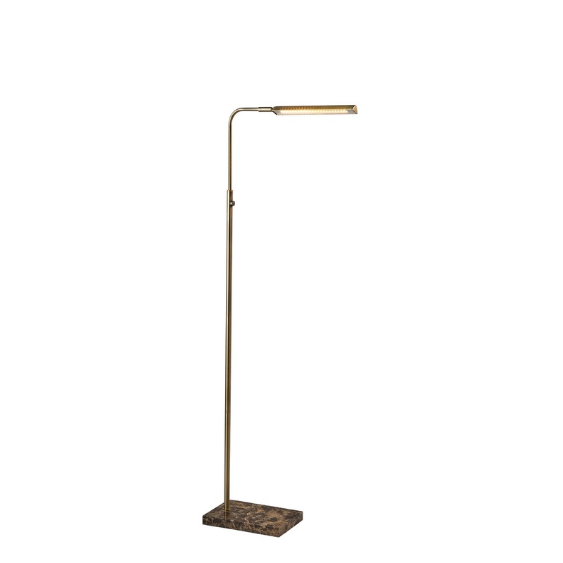Reader LED Floor Lamp in Antique Brass