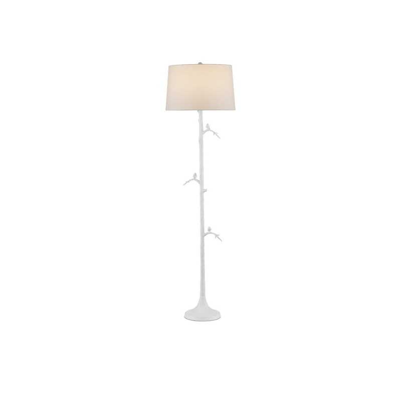 1-Light Floor Lamp in Gesso White