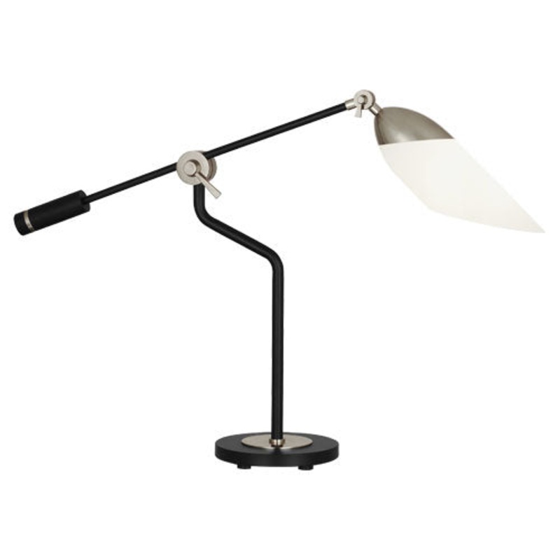 Ferdinand One Light Table Lamp in Matte Black Painted with Polished Nickel