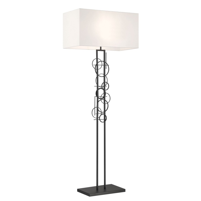 Tempo 2-Light Floor Lamp in Sand Coal