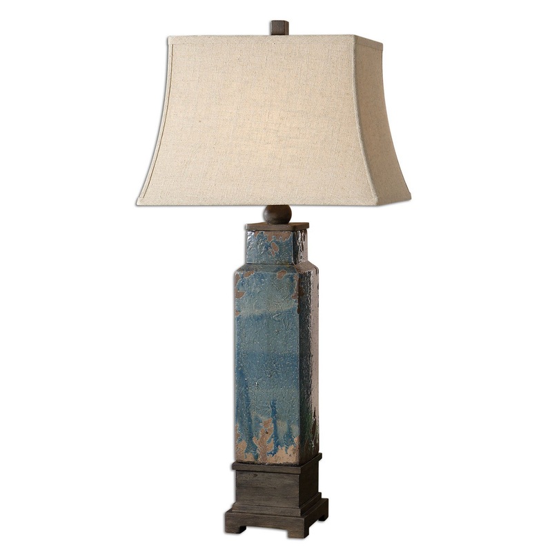 Uttermost's Soprana Blue Table Lamp Designed by Carolyn Kinder