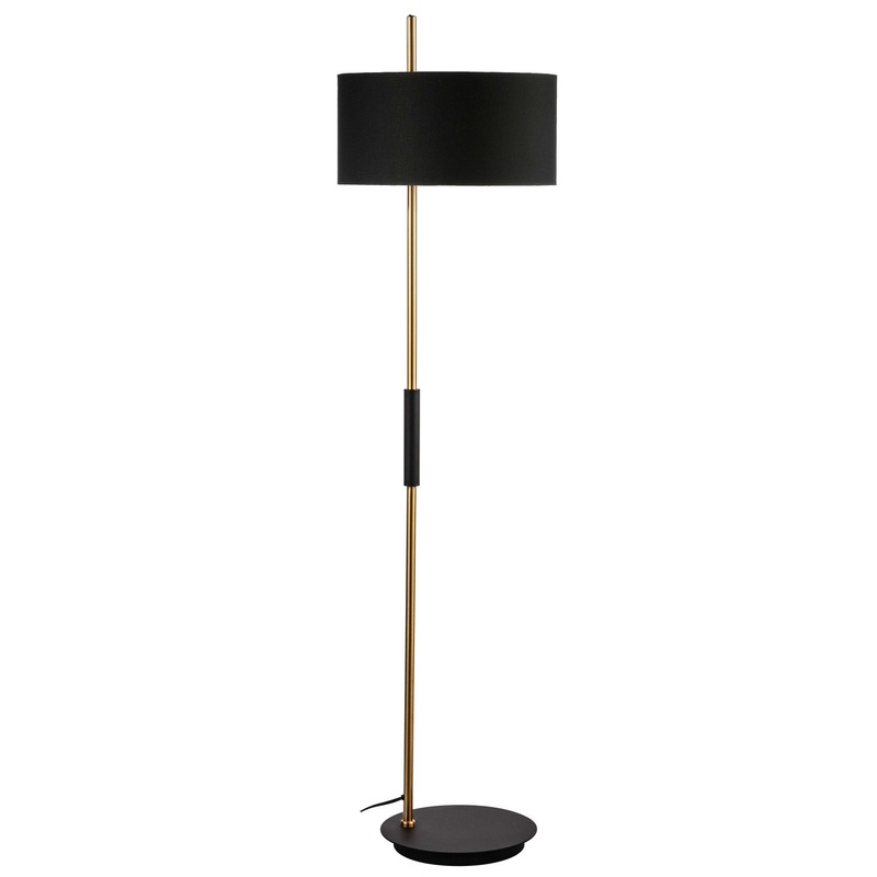Fitzgerald 1-Light Floor Lamp in Aged Brass