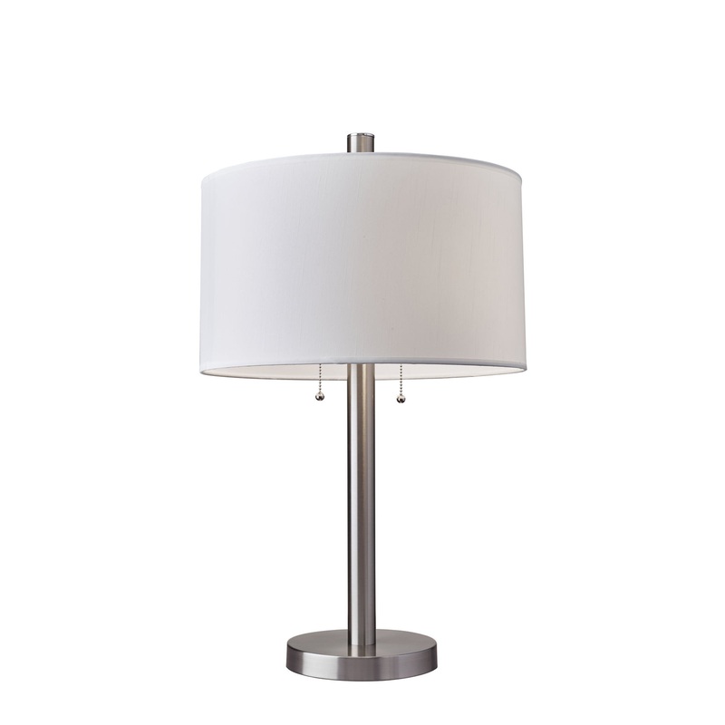Boulevard 2-Light Table Lamp in Brushed Steel
