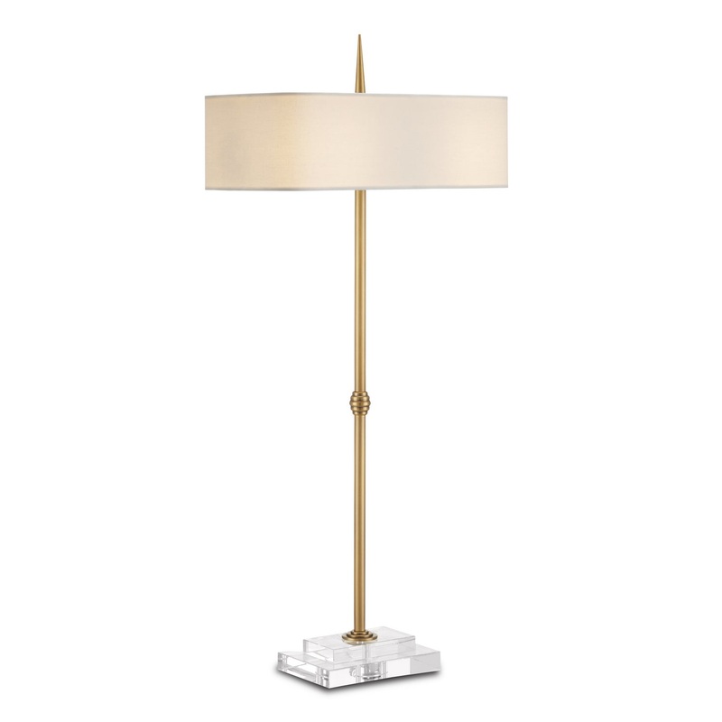 Caldwell 2-Light Table Lamp in Antique Brass/Clear