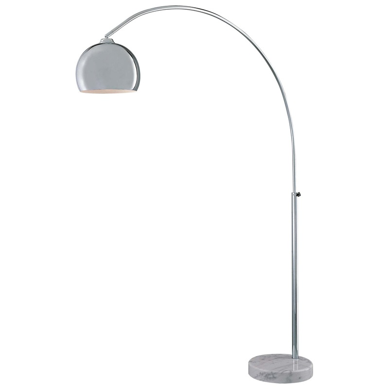 George's Reading Room 1-Light Arc Floor Lamp in Chrome