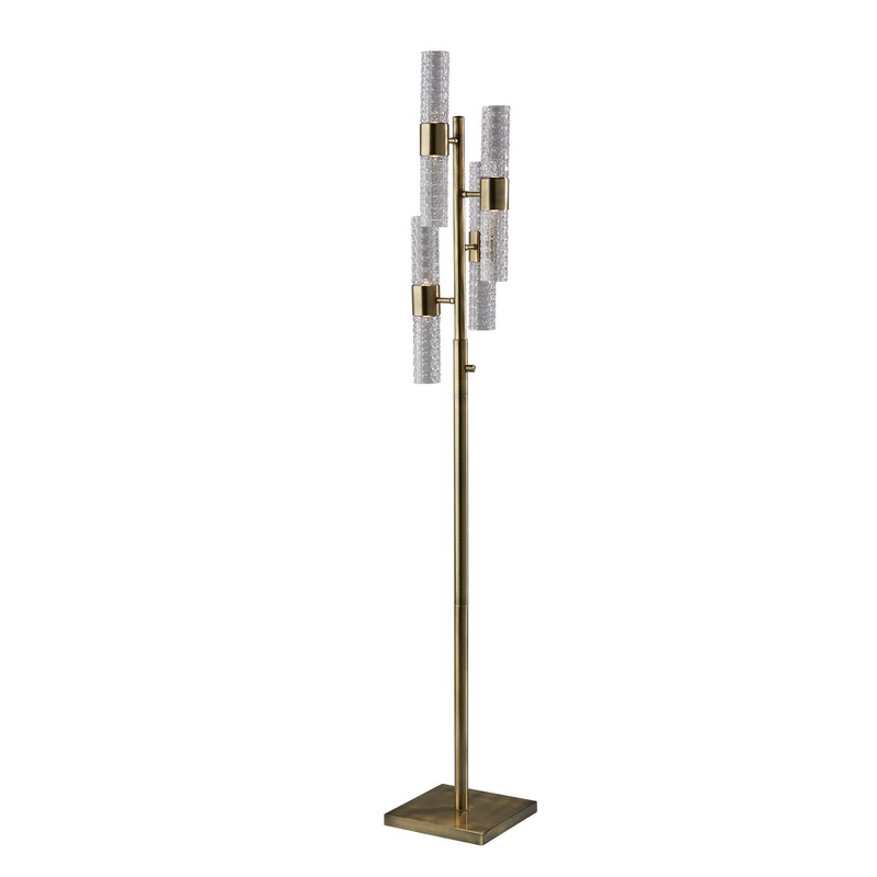 Harriet LED Floor Lamp in Antique Brass