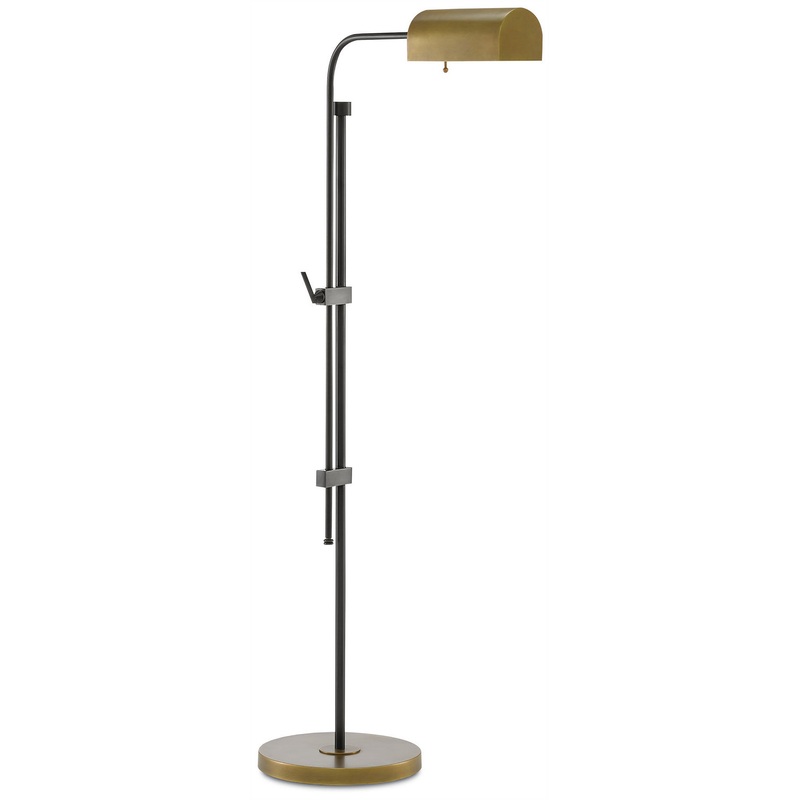 Hearst 1-Light Floor Lamp in Oil Rubbed Bronze & Antique Brass