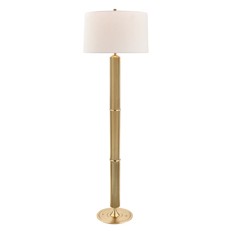 Tompkins 1-Light Floor Lamp in Aged Brass
