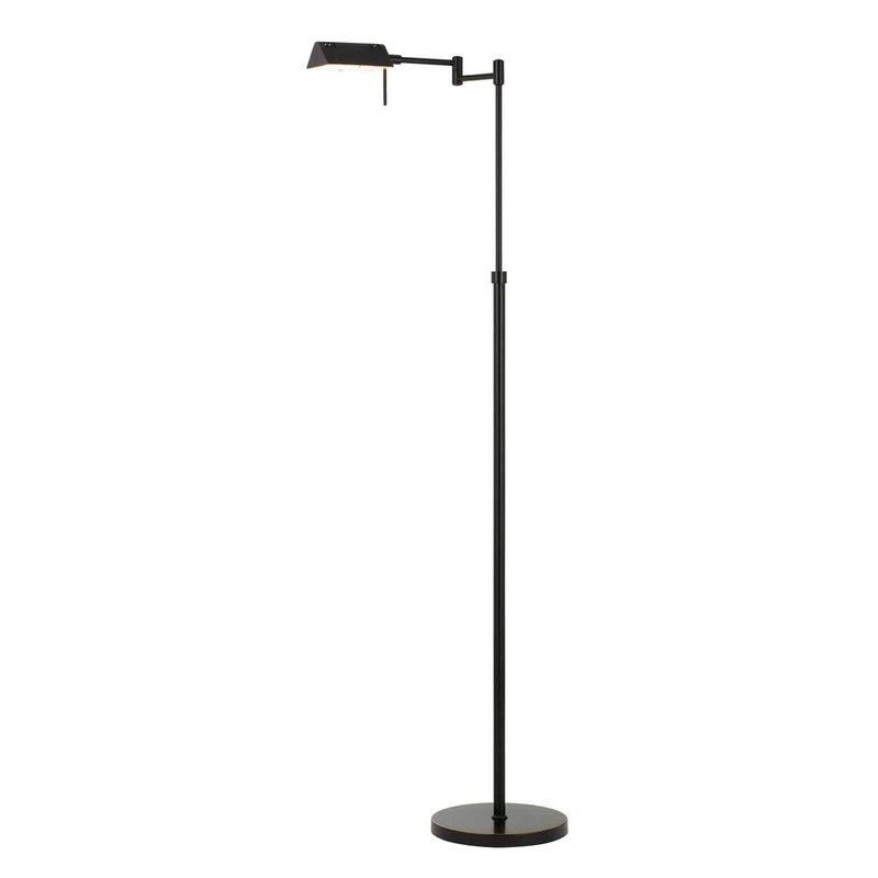 Clemson LED Swing Arm Floor Lamp in Dark Bronze