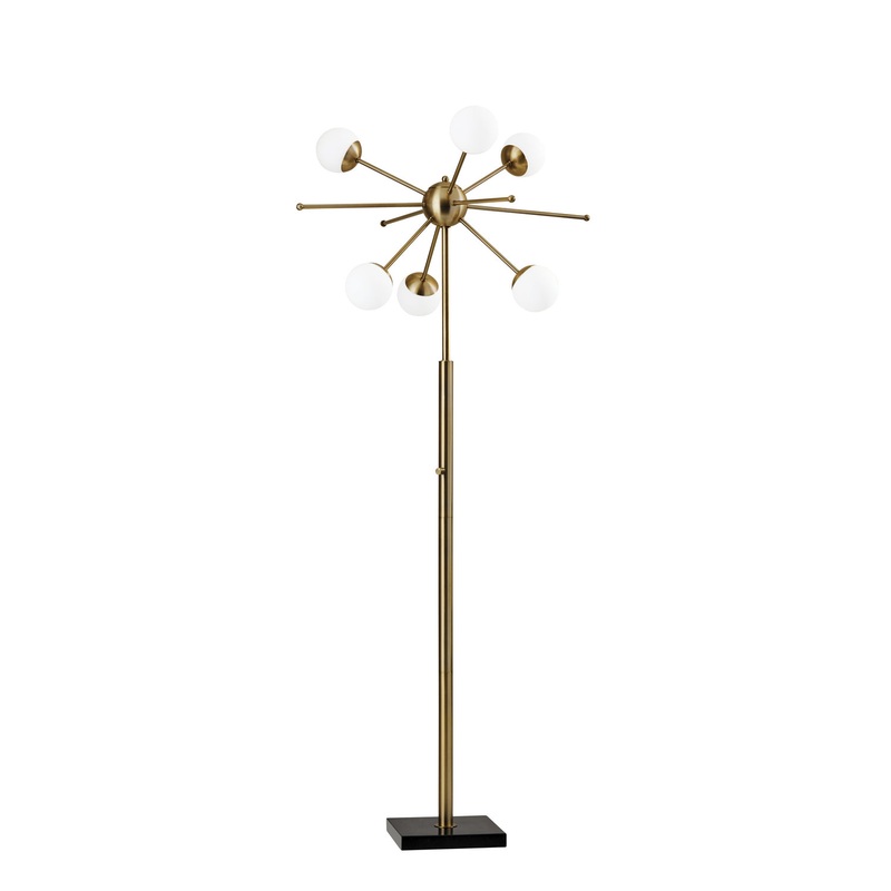 Doppler LED Floor Lamp in Black Marble