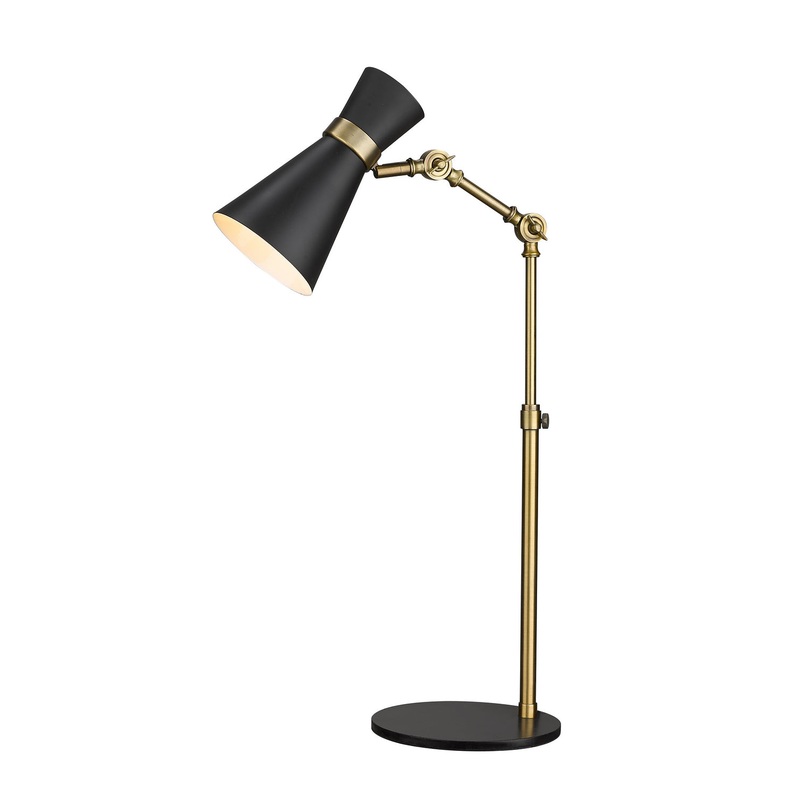 Soriano 1-Light Table Lamp in Matte Black & Heritage Brass