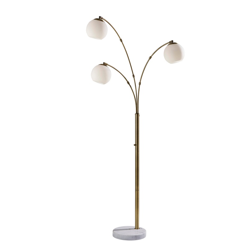 Remi 3-Light Arc Lamp in Antique Brass