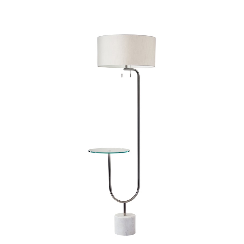 Sloan 2-Light Floor Lamp in White Marble