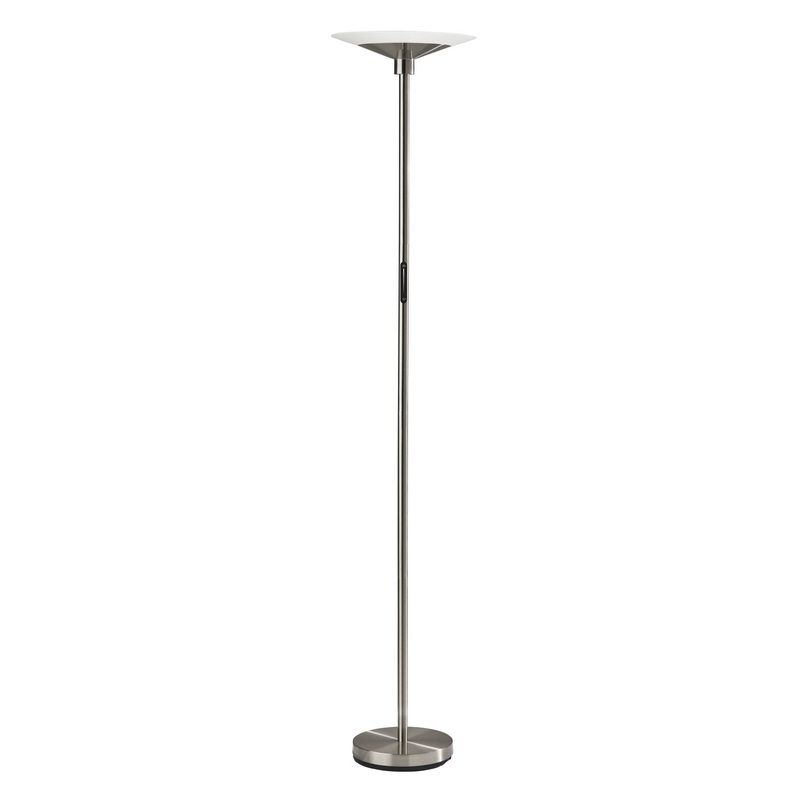 Solar LED Torchiere in Brushed Steel