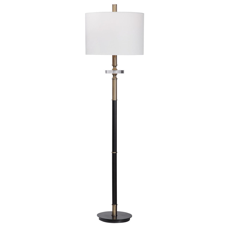 Uttermost's Maud Aged Black Floor Lamp Designed by David Frisch