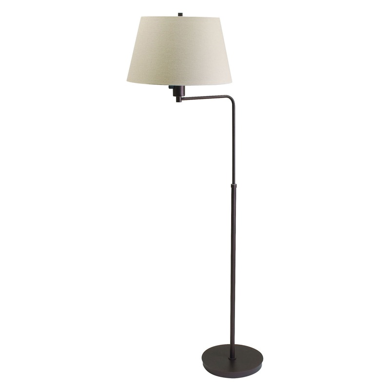 Generation Collection Adjustable Floor Lamp with Linen Hardback