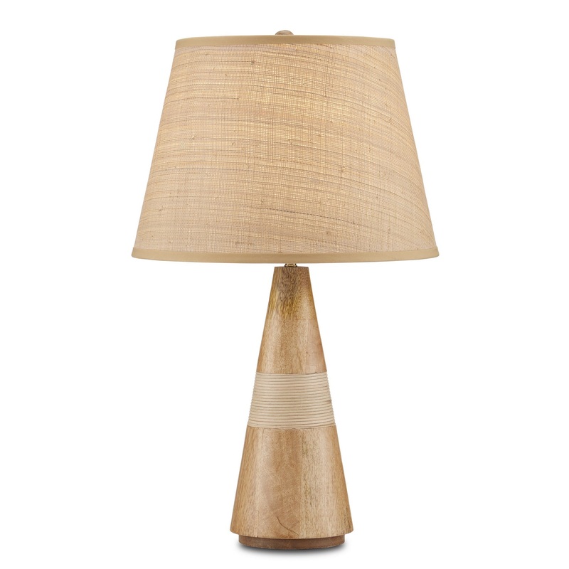 Amalia 1-Light Table Lamp in Natural/Brass