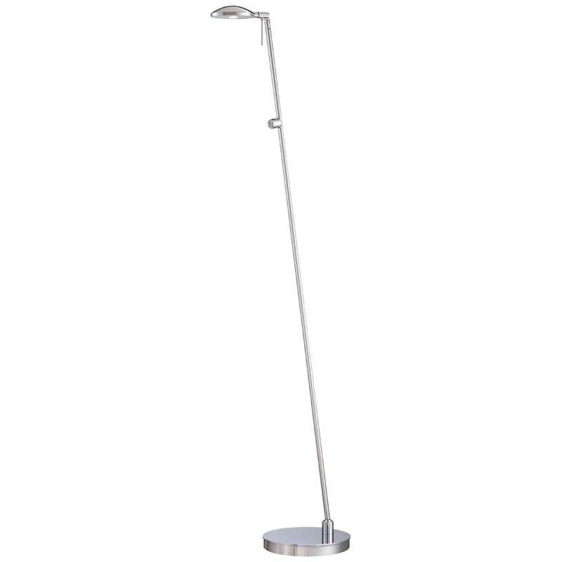George's Reading Room 1-Light LED Floor Lamp in Chrome