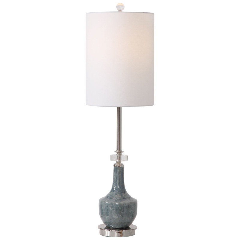 Uttermost's Piers Mottled Blue Buffet Lamp Designed by David Frisch
