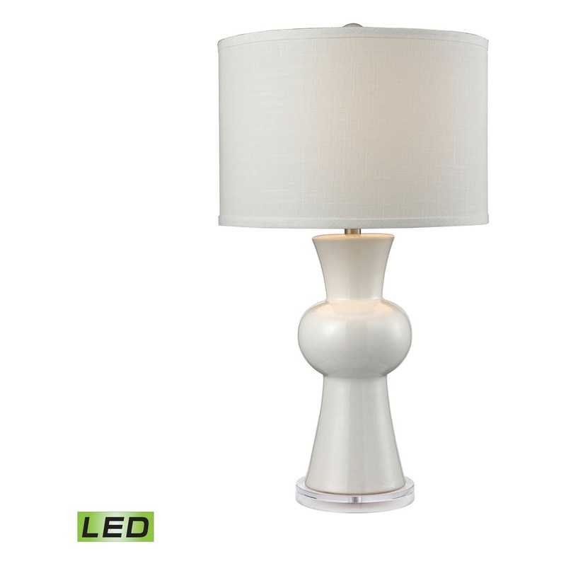 White Ceramic LED Table Lamp