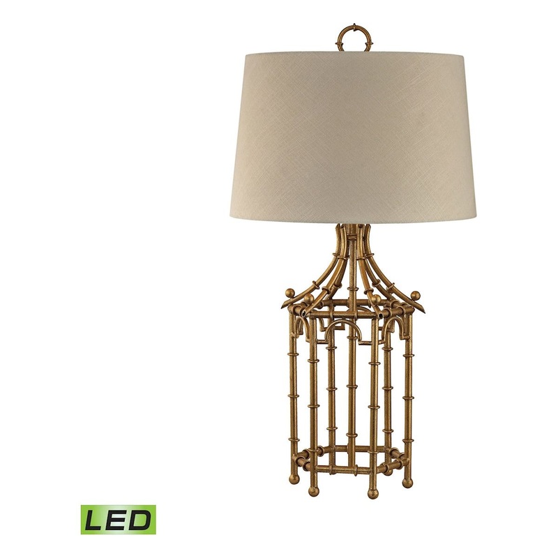 Bamboo Birdcage LED Table Lamp