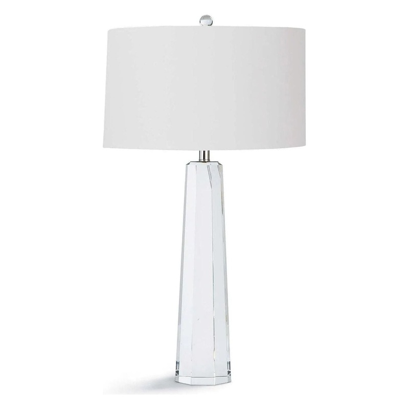 Tapered Hex Crystal Table Lamp