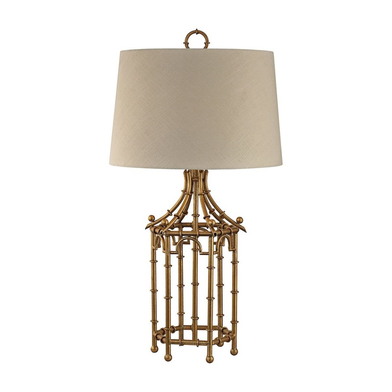Bamboo Birdcage Table Lamp