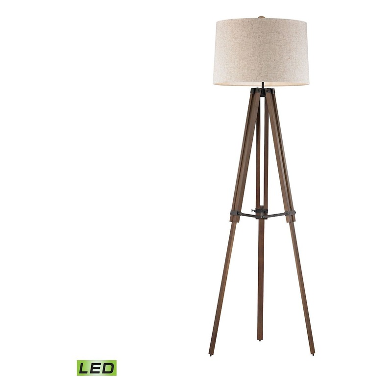 Wooden Brace LED Floor Lamp