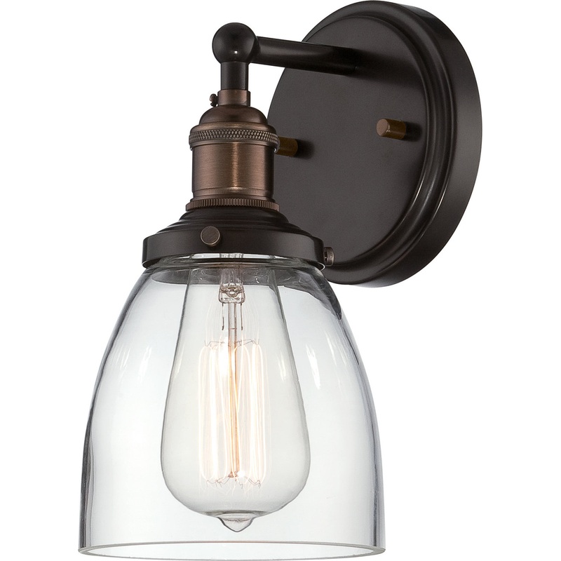 1-Light Vintage Wall Sconce in Rustic Bronze