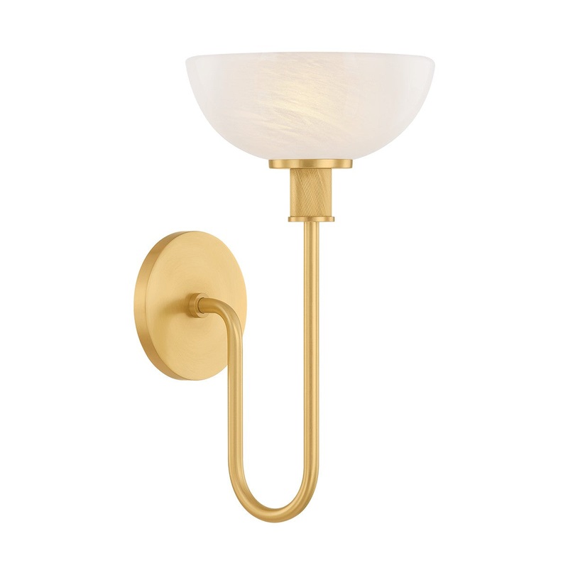 Aster 1-Light Wall Sconce in Aged Brass