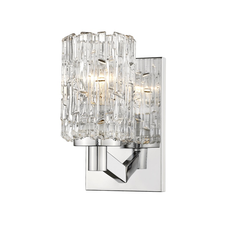 Aubrey 1-Light Wall Sconce in Chrome with Clear Glass Shade