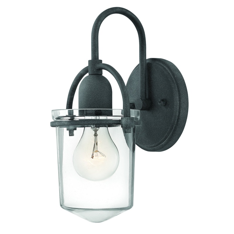 Clancy Single Light Sconce in Aged Zinc