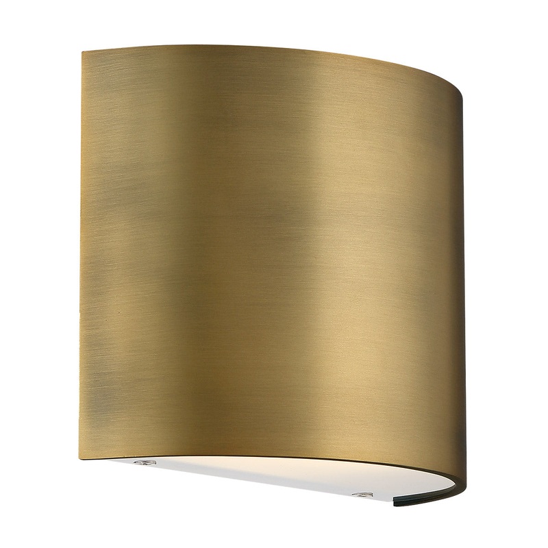 Pocket LED Wall Sconce in Aged Brass
