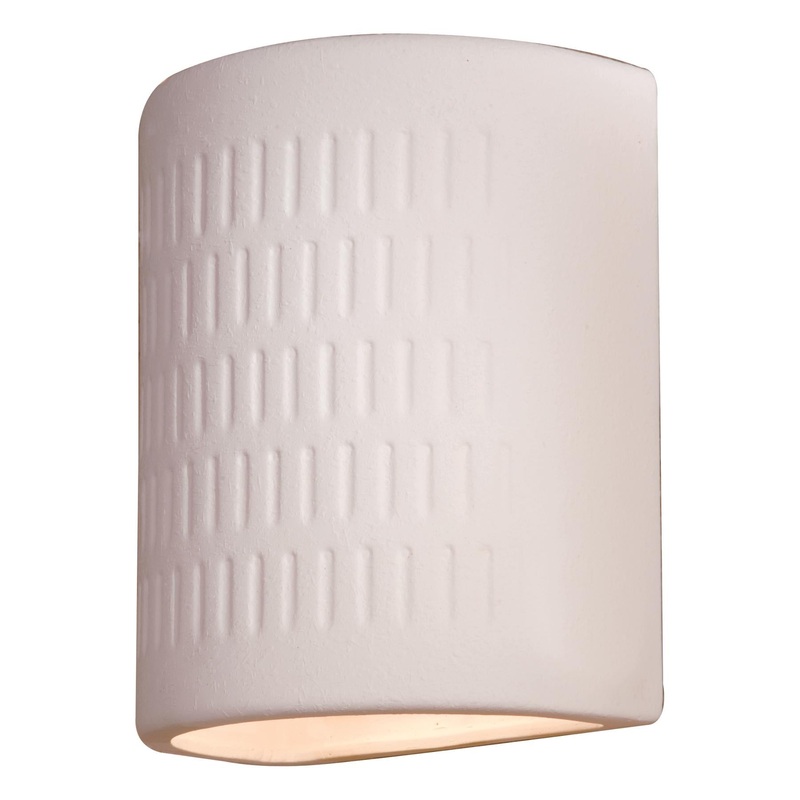 1-Light Wall Sconce in White Ceramic with White Ceramic Shade