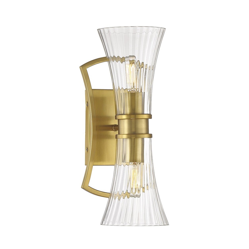 Bennington Two Light Wall Sconce in Warm Brass