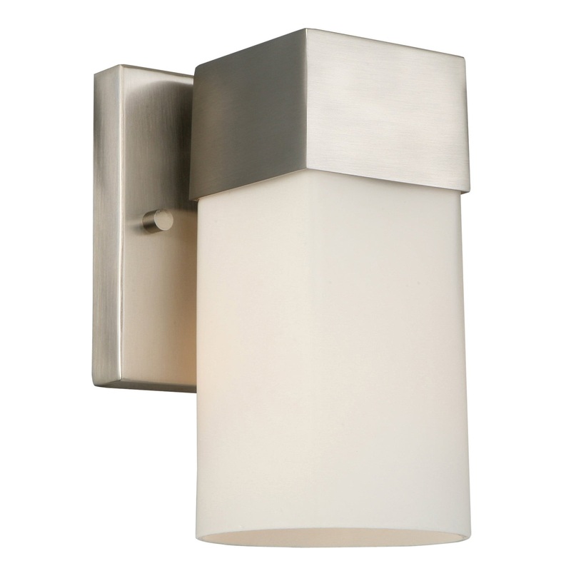 Ciara Springs 1x60W Wall Light with Brushed Nickel Finish & Frosted Glass