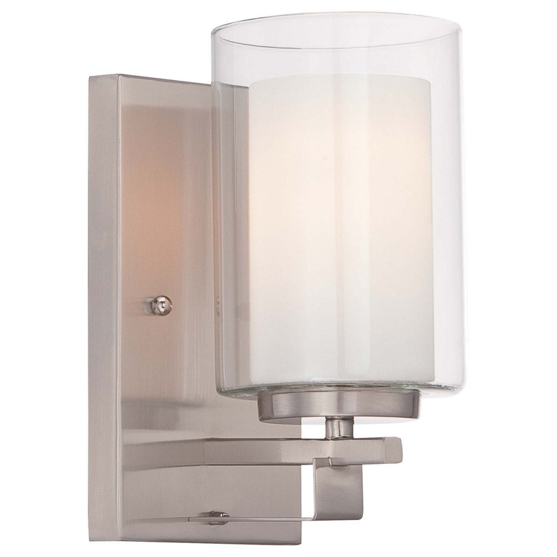 Parsons Studio 1-Light Bath Bar in Brushed Nickel & Etched White Glass