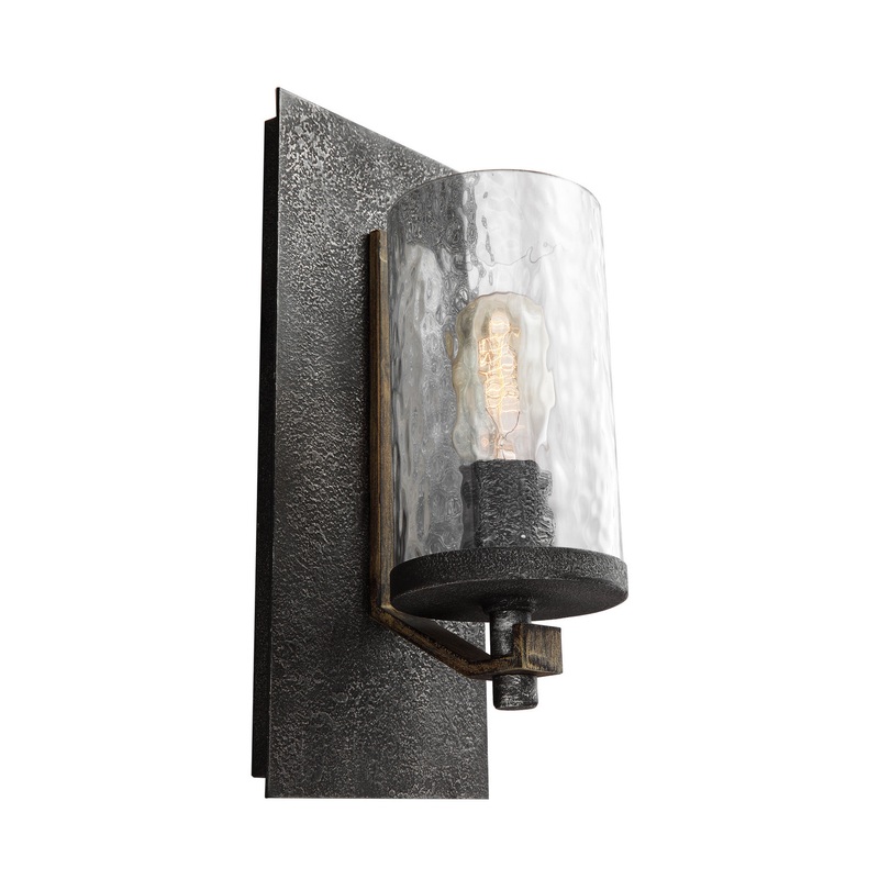 Angelo Bath Sconce in Distressed Weathered Oak/Slate Grey Metal