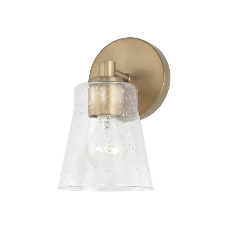 Baker 1-Light Wall Sconce in Aged Brass