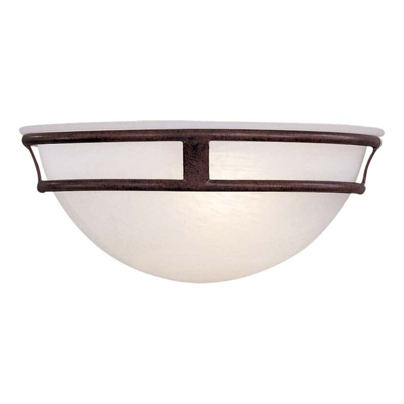 Pacifica 1-Light Wall Sconce in Antique Bronze & Etched Marble Glass
