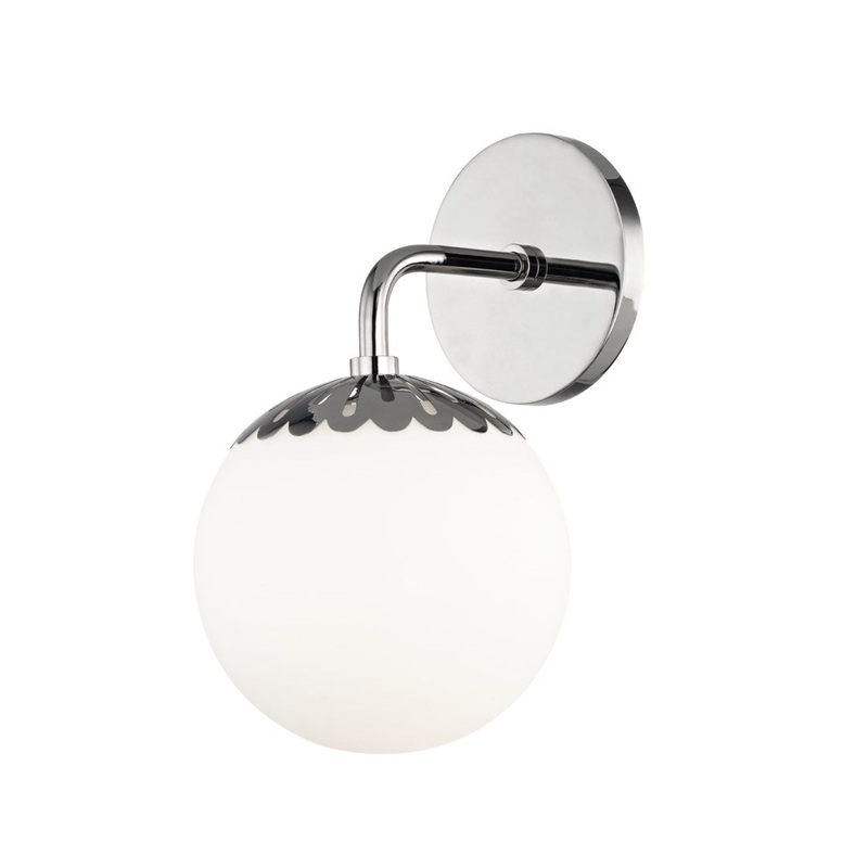 Paige 1-Light Bath Bracket in Polished Nickel